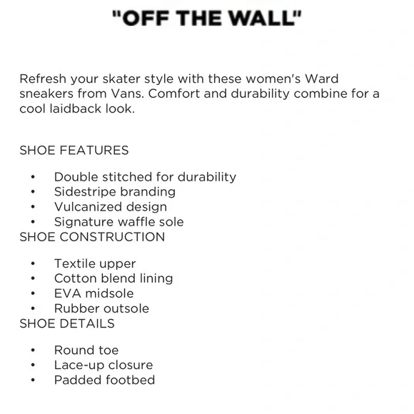 Women’s Vans Ward women’s shoes. Size 6.5 - Picture 7 of 15